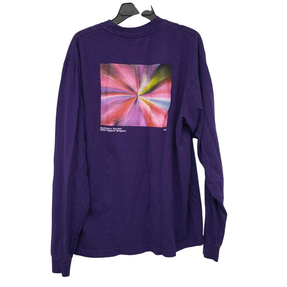 Convergence 2024 Purple Graphic Print Long Sleeve Tee Shirt SF New York